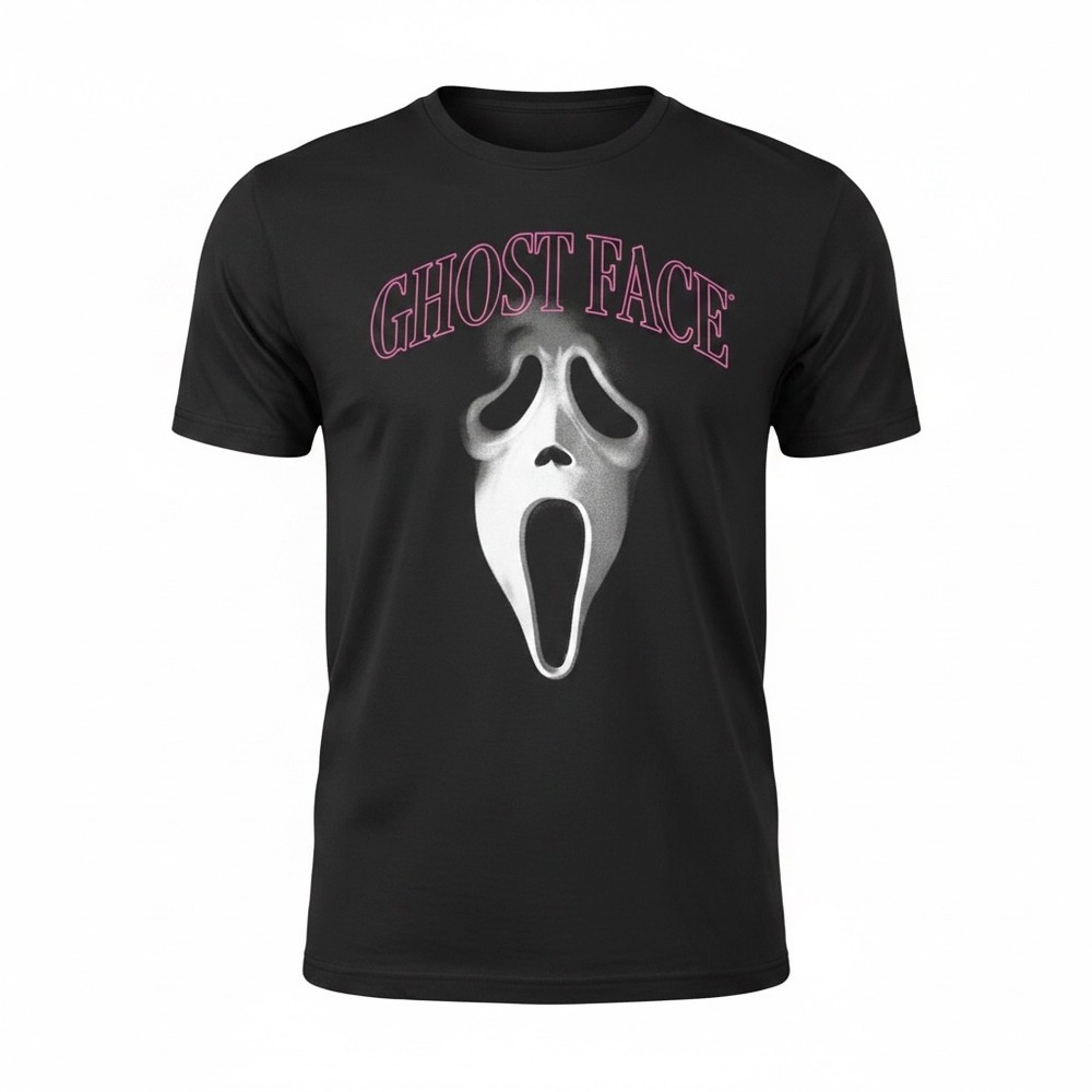 Ghost Face Scream Horror Movie Graphic T-Shirt Black Pink XL 2023‎ Fun World